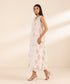 Women's Pret Yarn Dyed Jacquard Off White Solid A-Line Shirt